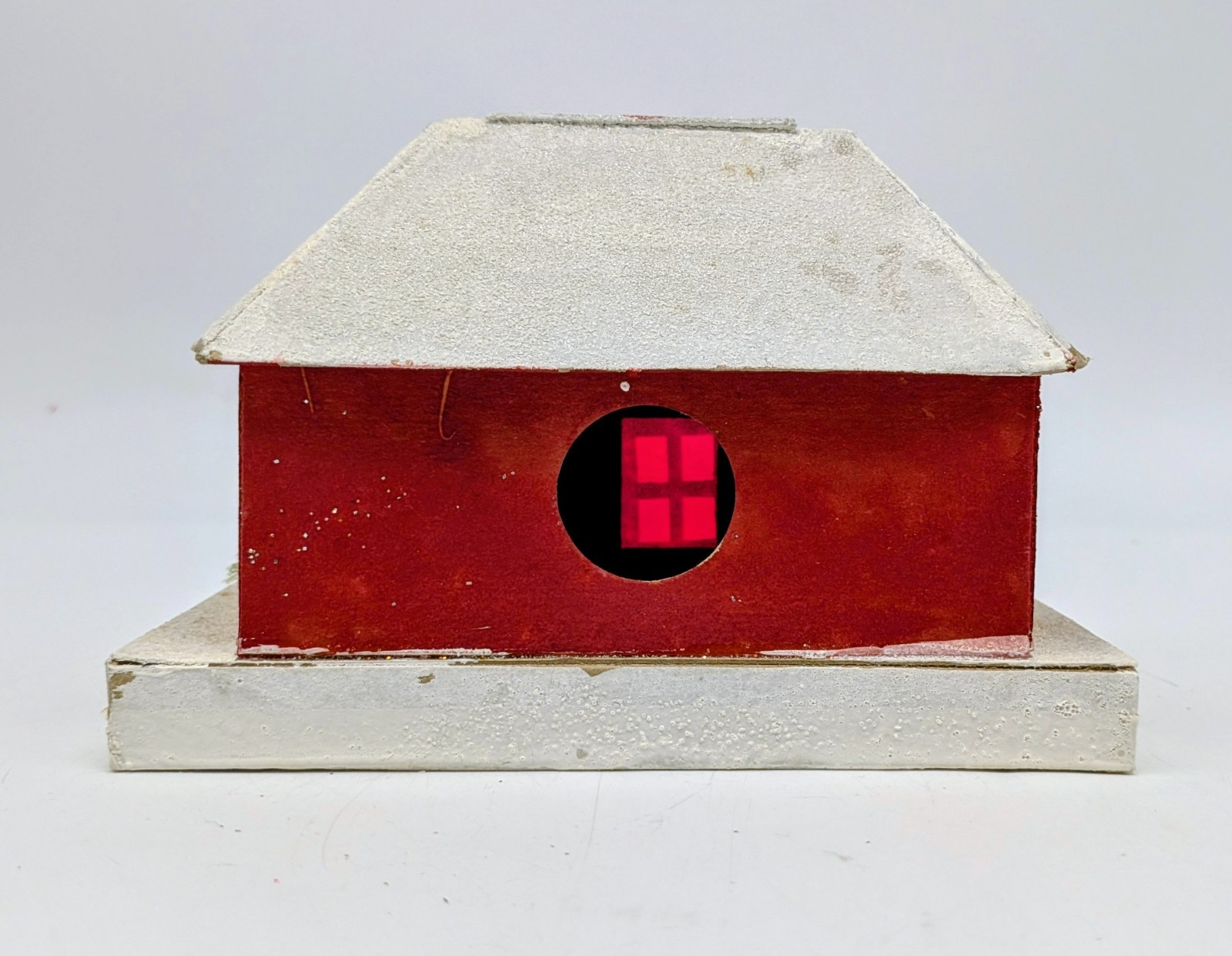 Vintage Medium Christmas Putz Village House Japan Mica Red Gold