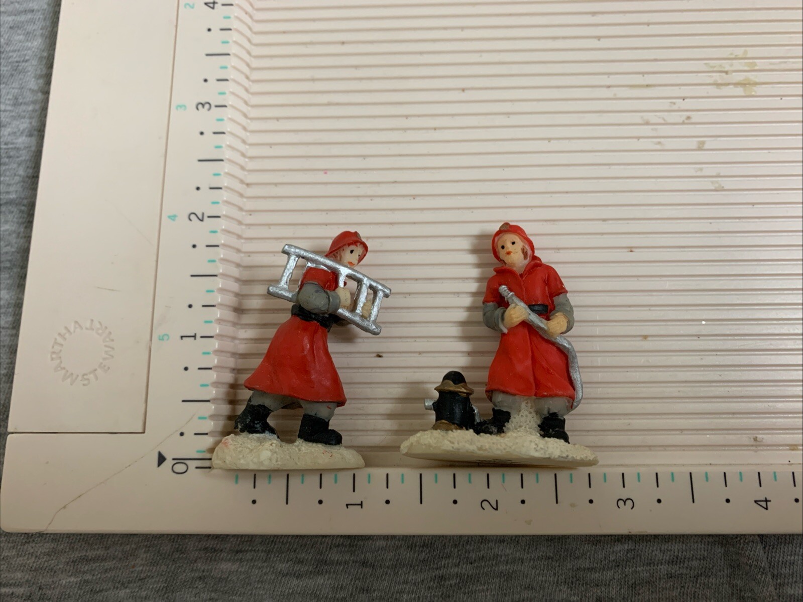 Vintage Christmas Village Miniature Firefighter Figurines Lot