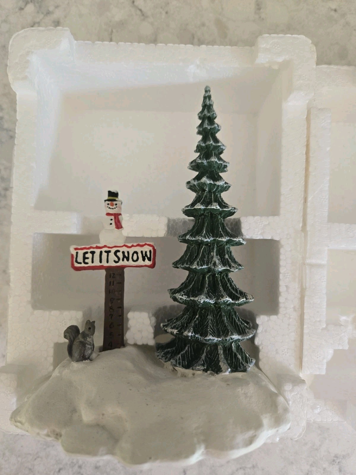 Department 56 Village Let It Snow Snowman Sign w/Box Christmas #52594 Retired