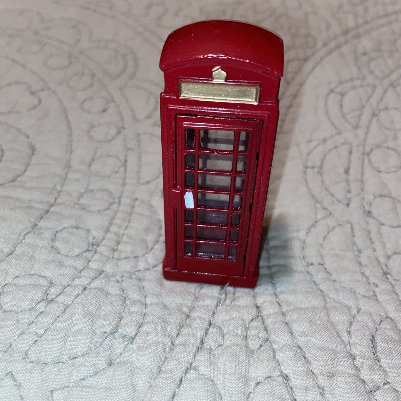 Vintage Lemax British Phone Booth For Christmas Village.