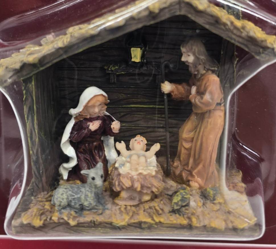 St. Nicholas Square Village Collection Nativity Manger Baby Jesus Figurines NEW