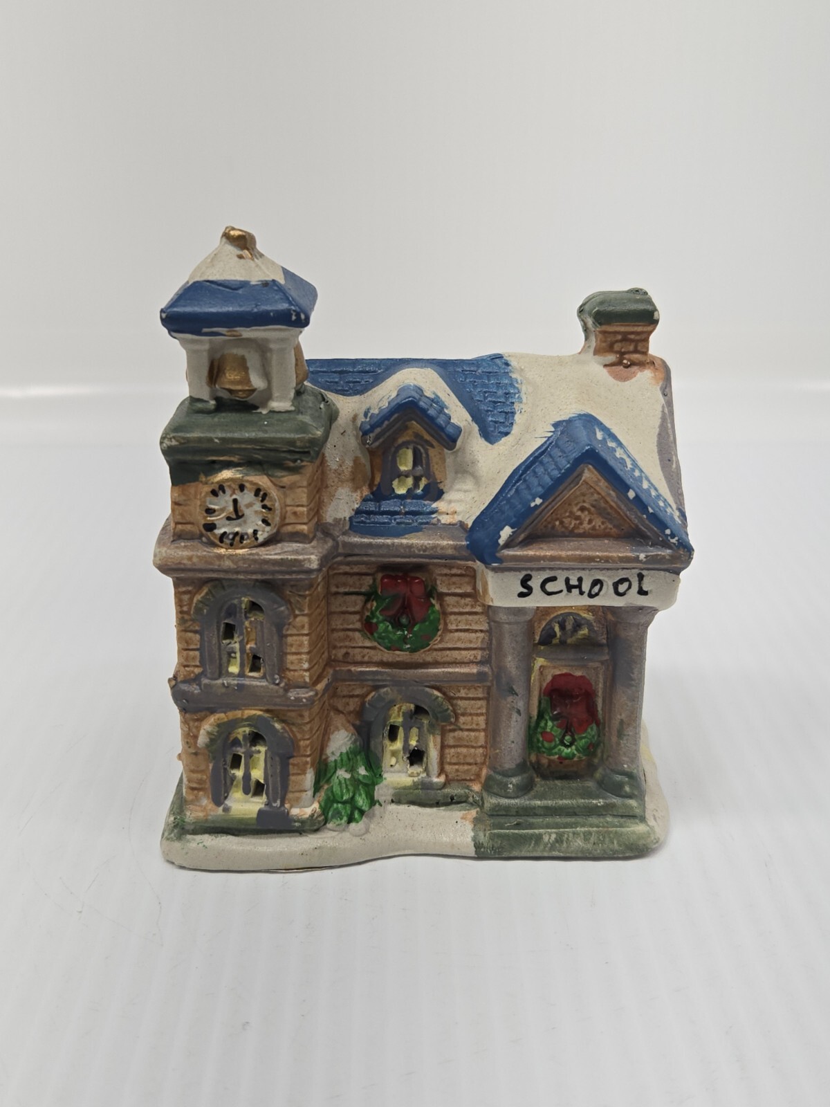 Greenbrier Intl. School Christmas House Porcelain Ceramic 4” Tall