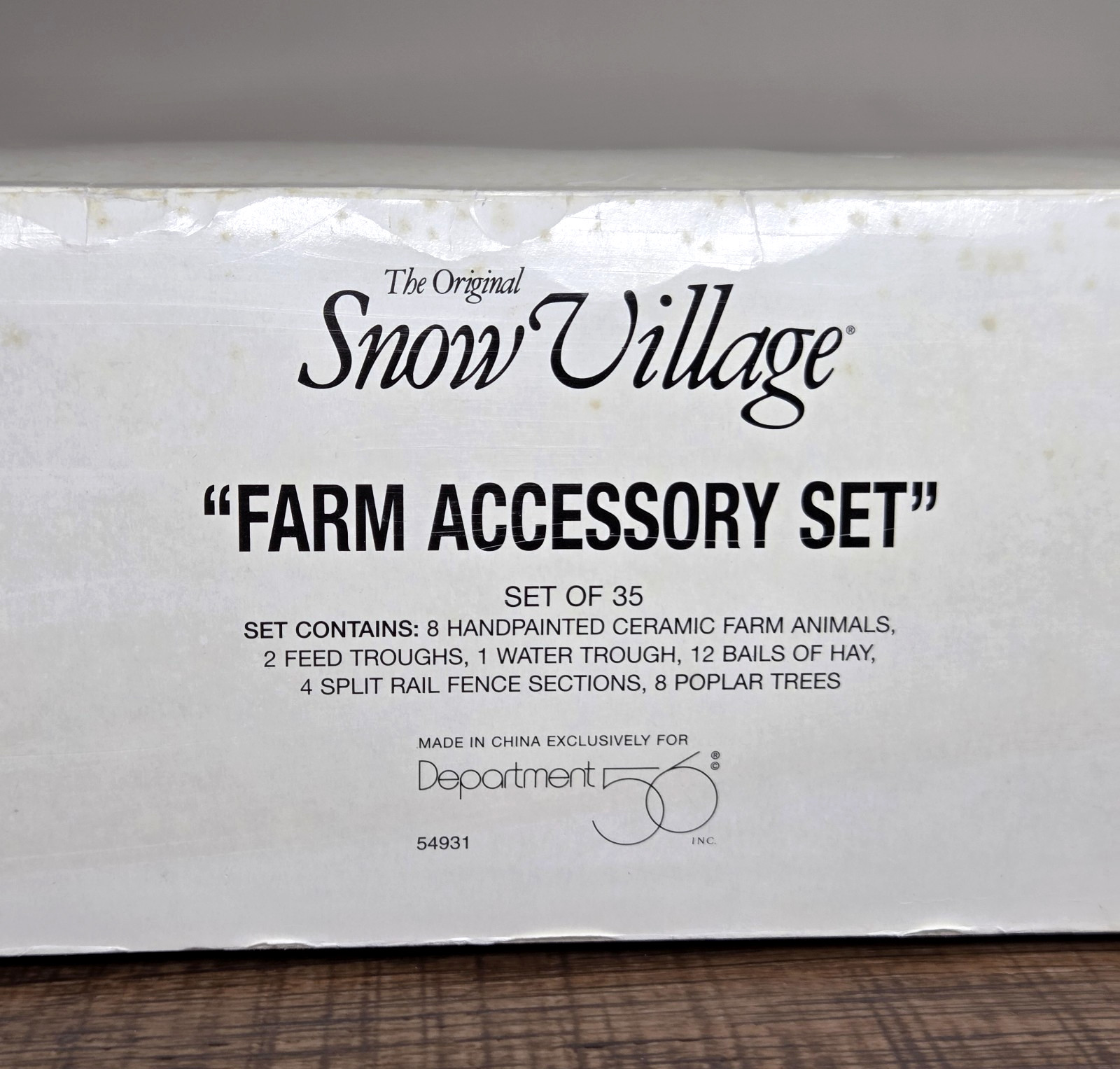 Dept 56 Farm Accessory Set 35 Piece Snow Village #54931 Retired Complete!