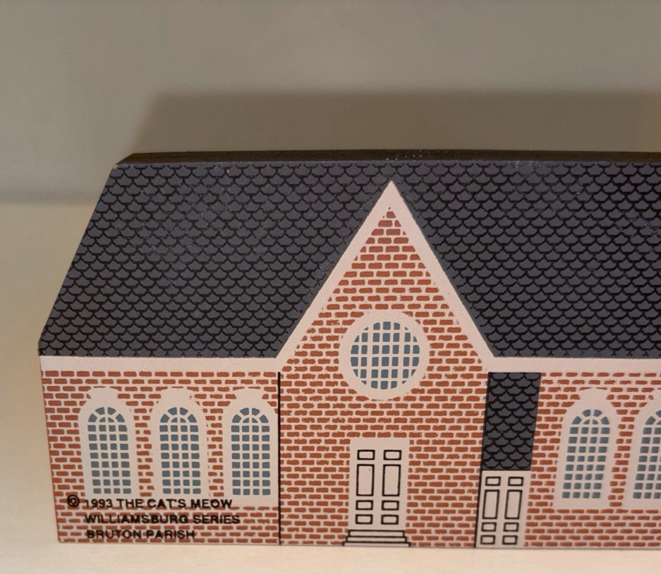VTG Cats Meow Village Handcrafted Bruton Parish Church Williamsburg Shelf Sitter