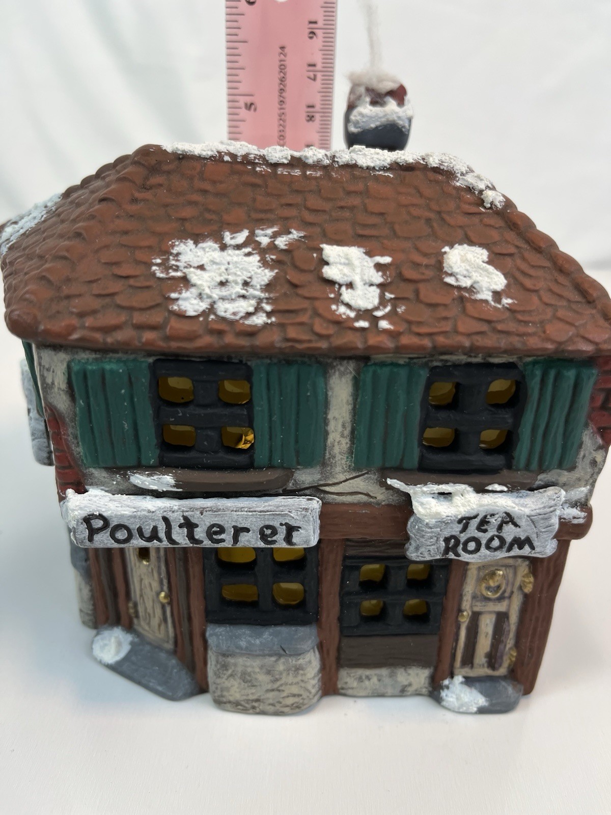 Christmas Village Ceramic Poulterer Tea Room Solicitor Signed AF