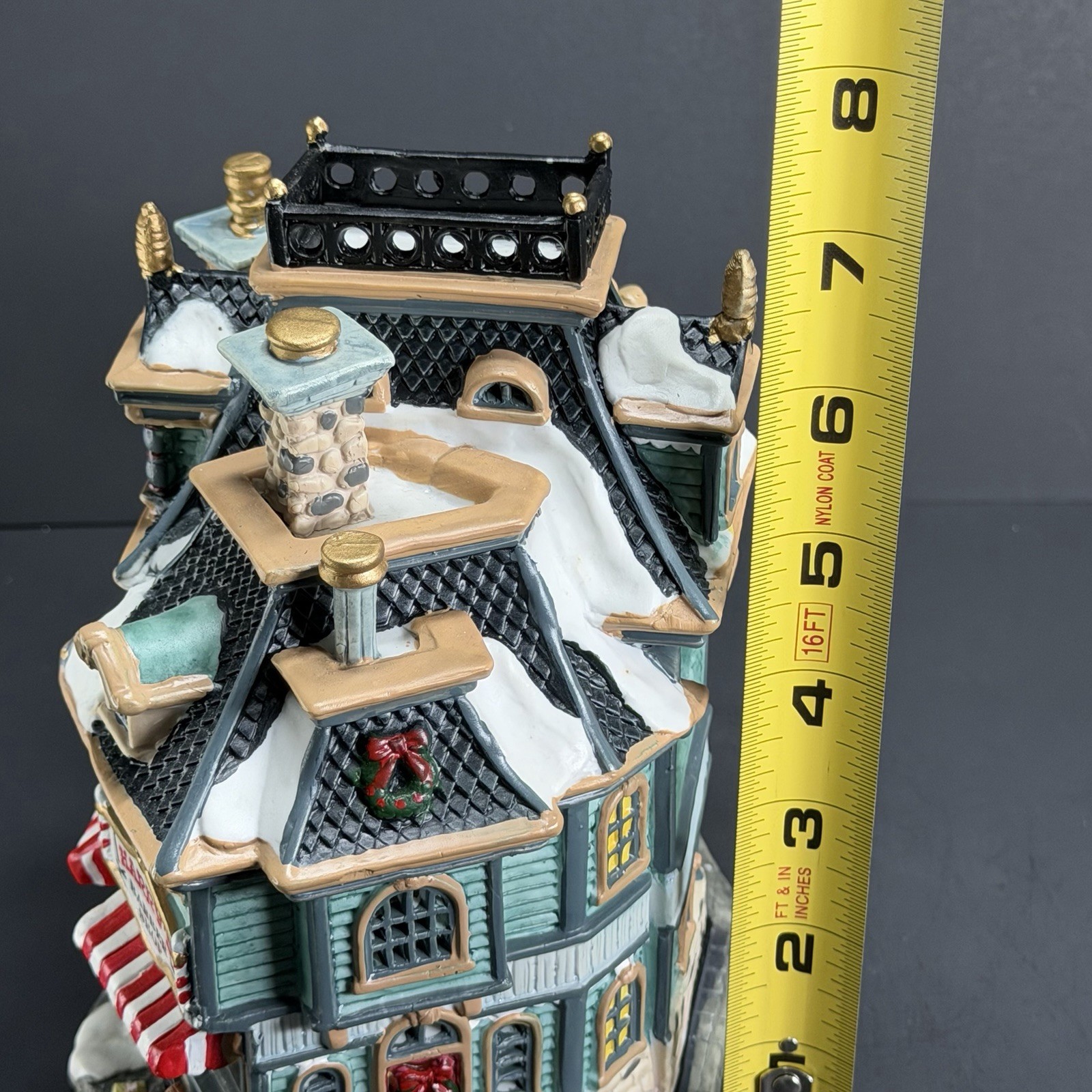 Lemax Lighted Christmas Village House “Harry’s Barber Shop”- Light & Box- Rare