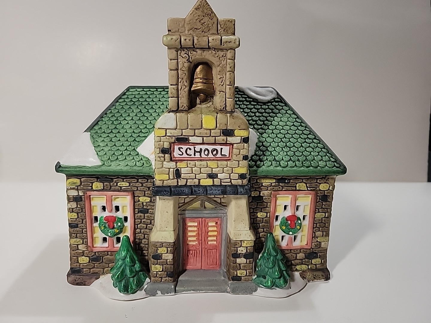 Vtg 1995 Dickens Town Series School Building Christmas Village W/Corded Light