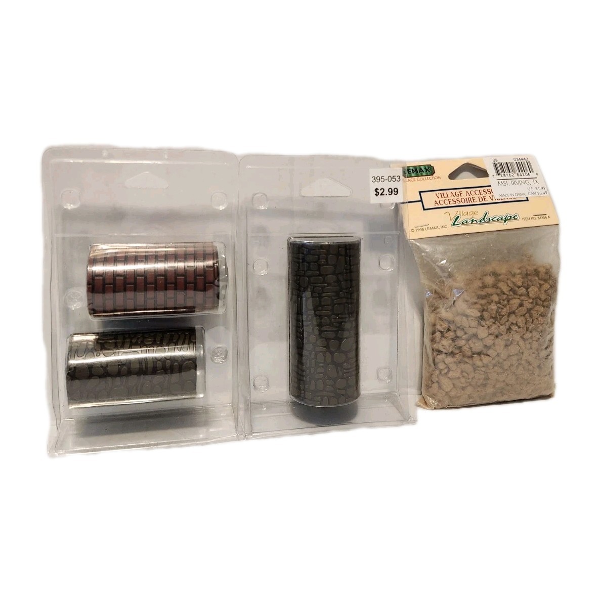 Lemax Brick & Pebble Road & Brown Decorative Stone Village Accessory Set