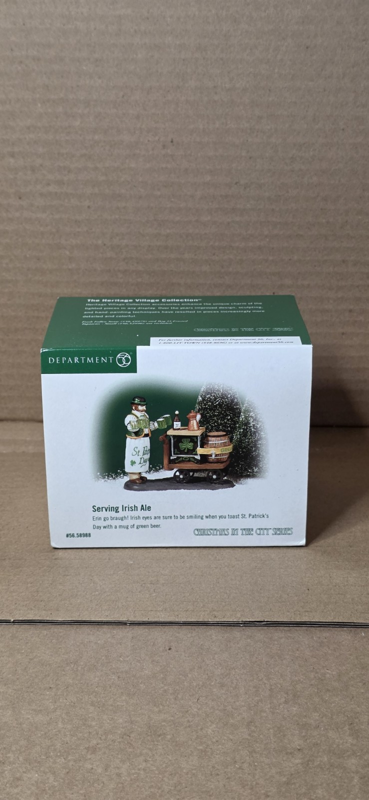 Dept. 56 Serving Irish Ale *Christmas In The City Series* 58988