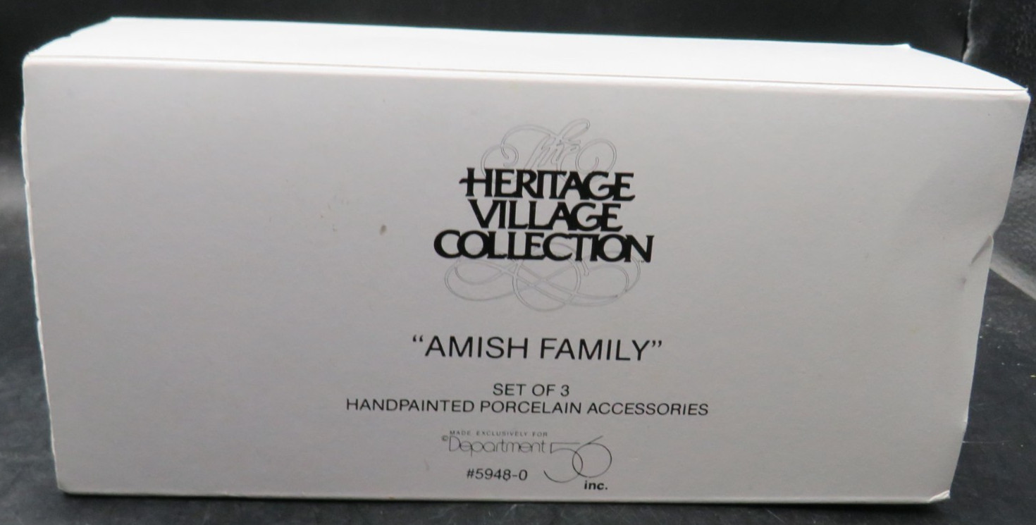 Department 56 “Amish Family” Heritage Village Set of 3 figures Apples