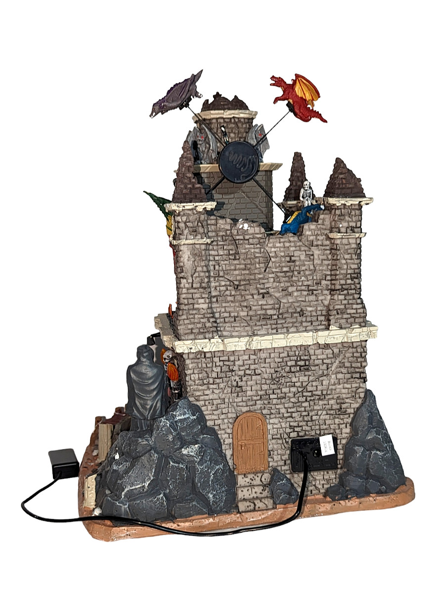 Lemax Spooky Town Dungeon of Terror Dragon Skeletons Animated Light Sound #35009