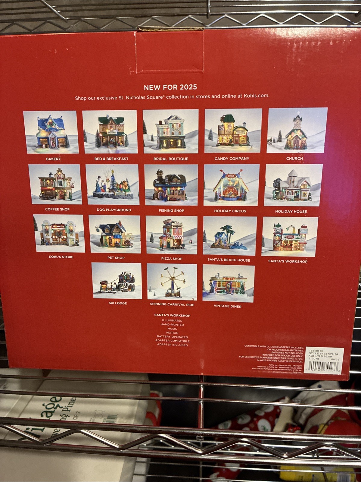 St. Nicholas Square Santa’s Workshop 2025 Illuminated Hand-Painted Christmas New