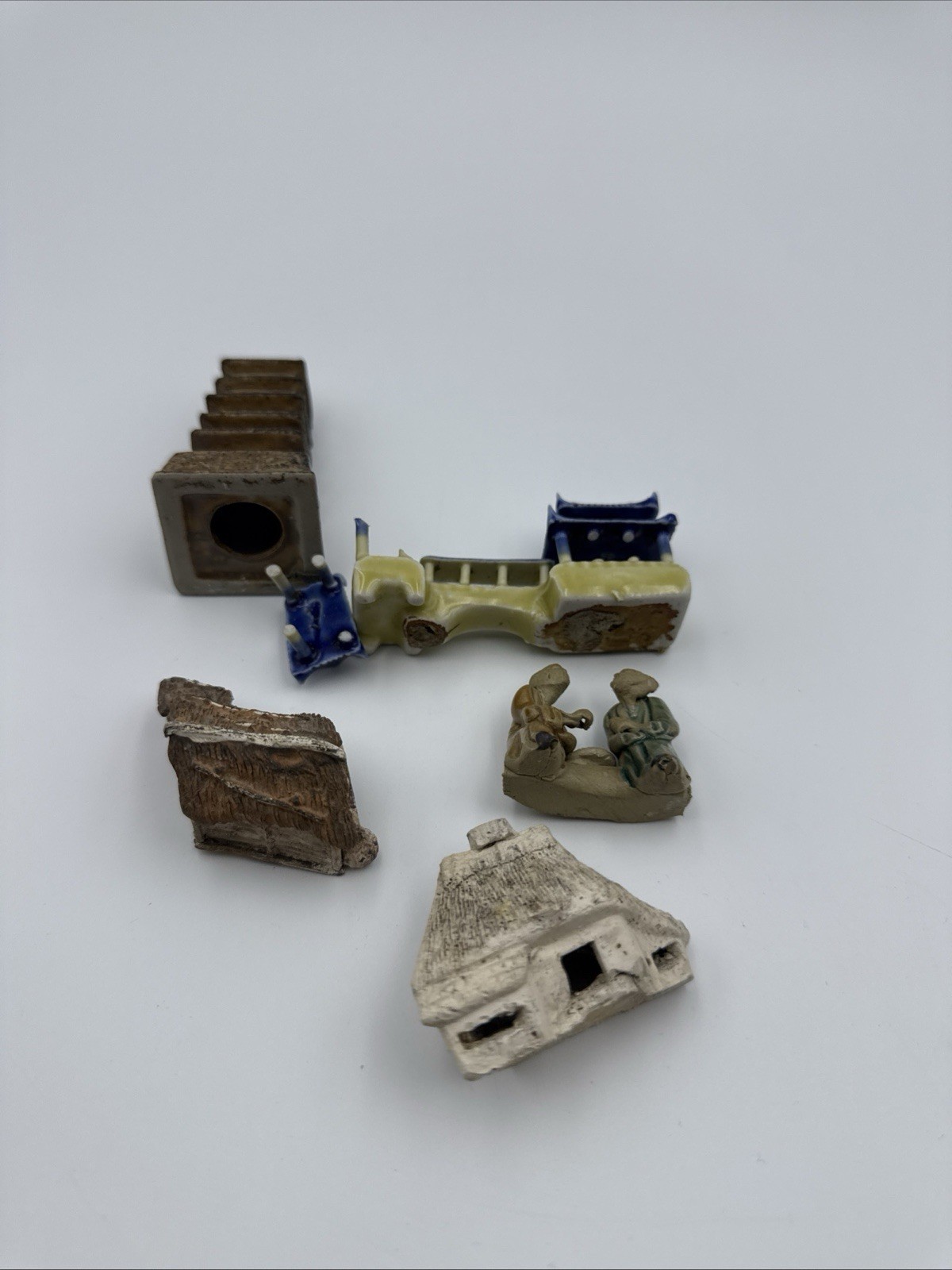 Vintage Chinese miniature ceramic part of a village collectible
