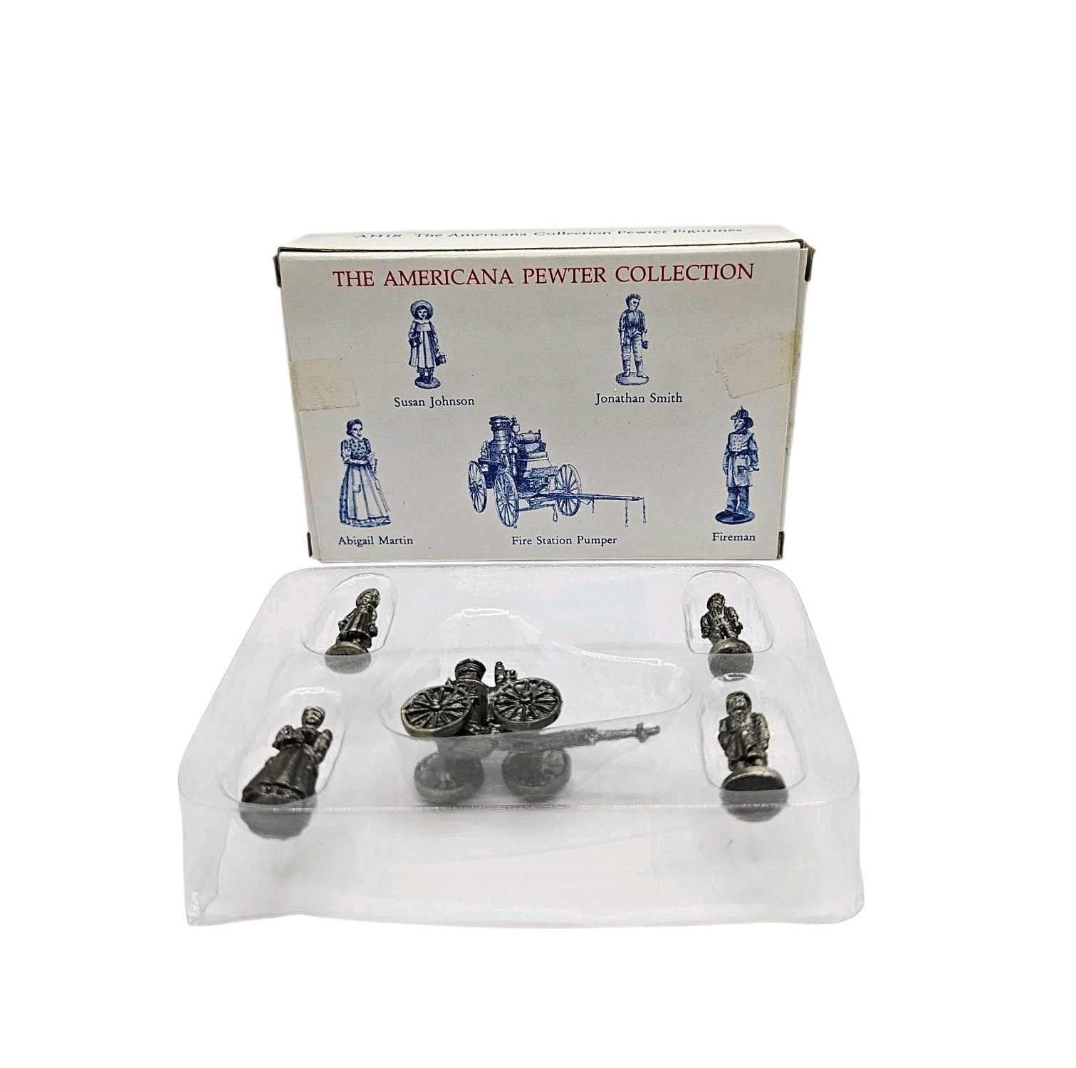 Vtg 1992 Liberty Falls Americana Pewter Set Of 5 Figurines Fire station Pumper