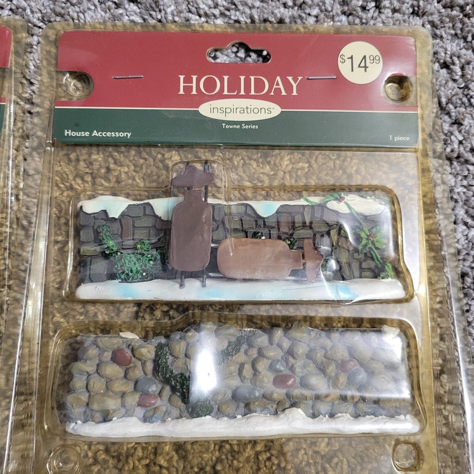 Holiday Inspirations Towne Series Lot Snow Trees Brick Stone Walls Village Sign