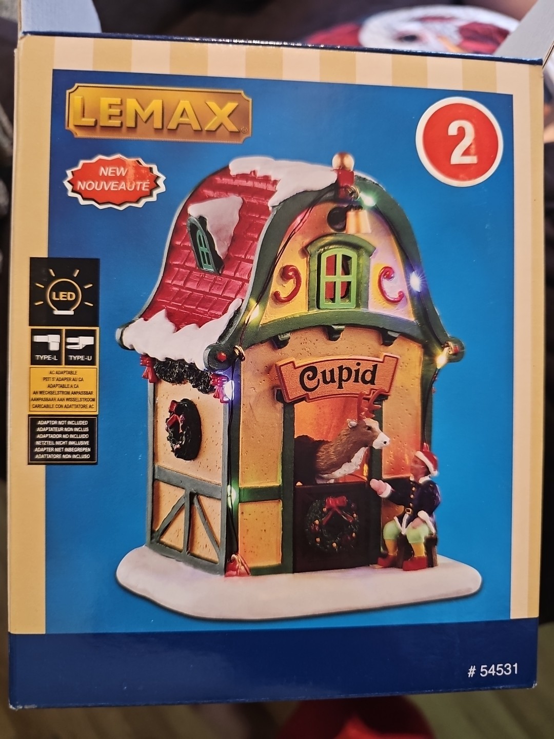 2025 LEMAX Christmas Village Table Accents Light Up – CUPID’S DEN SANTA REINDEER