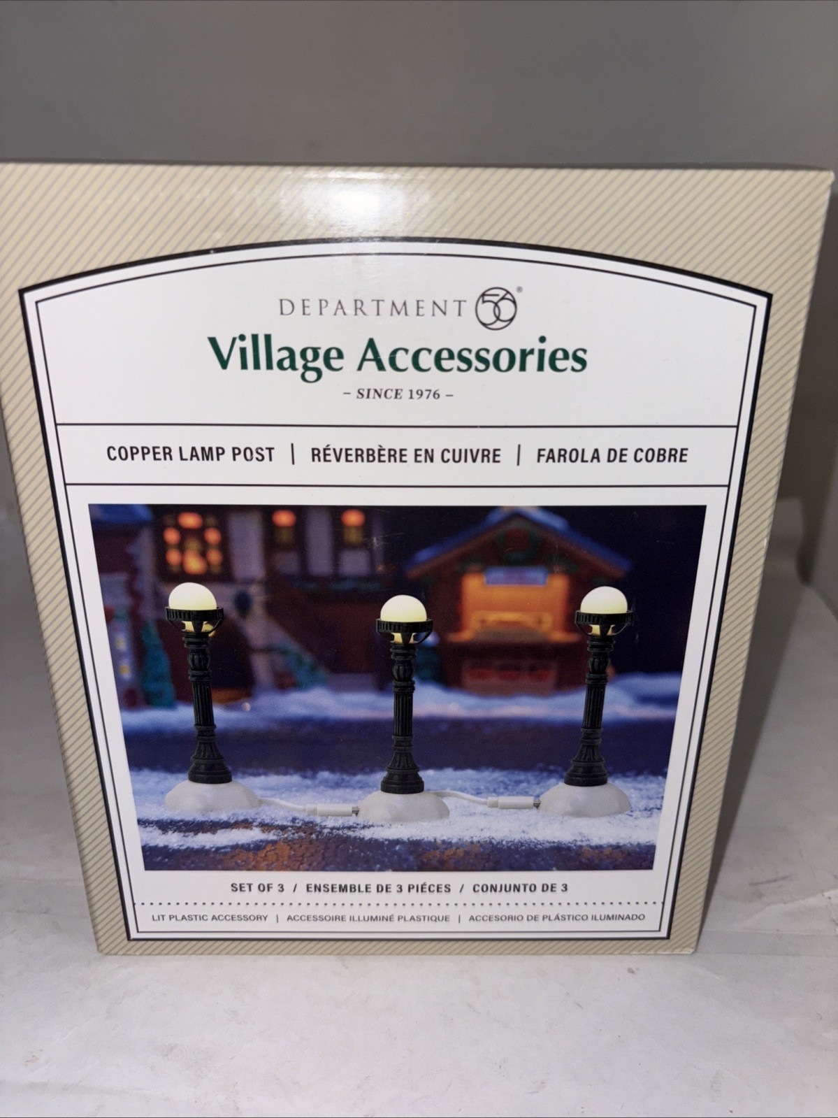 Department 56 Cross Product Accessory Copper Lamp Post Set of 3 6014557
