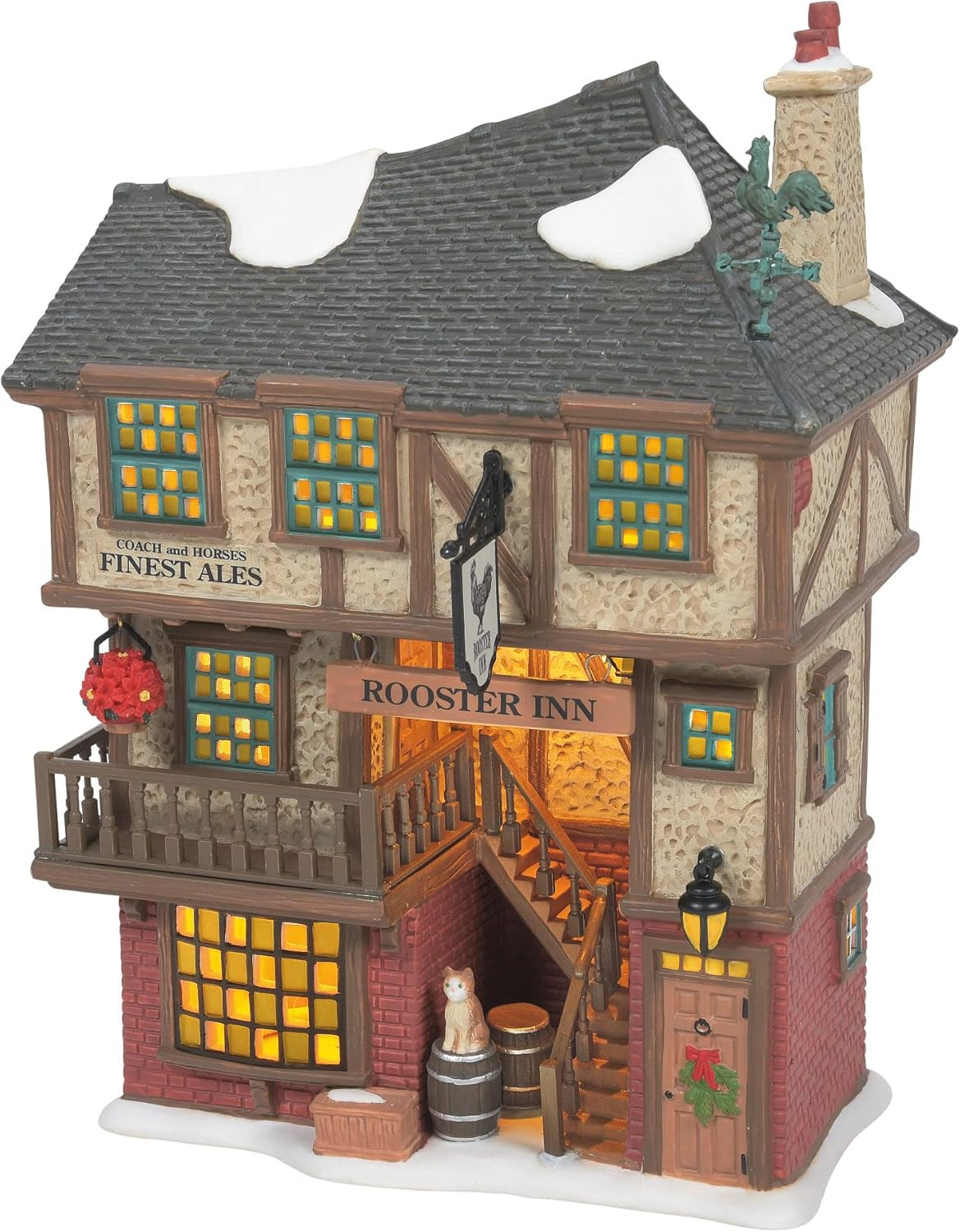 Dickens Village the Rooster Inn Lit Building, 8.03 Inch, Multicolor