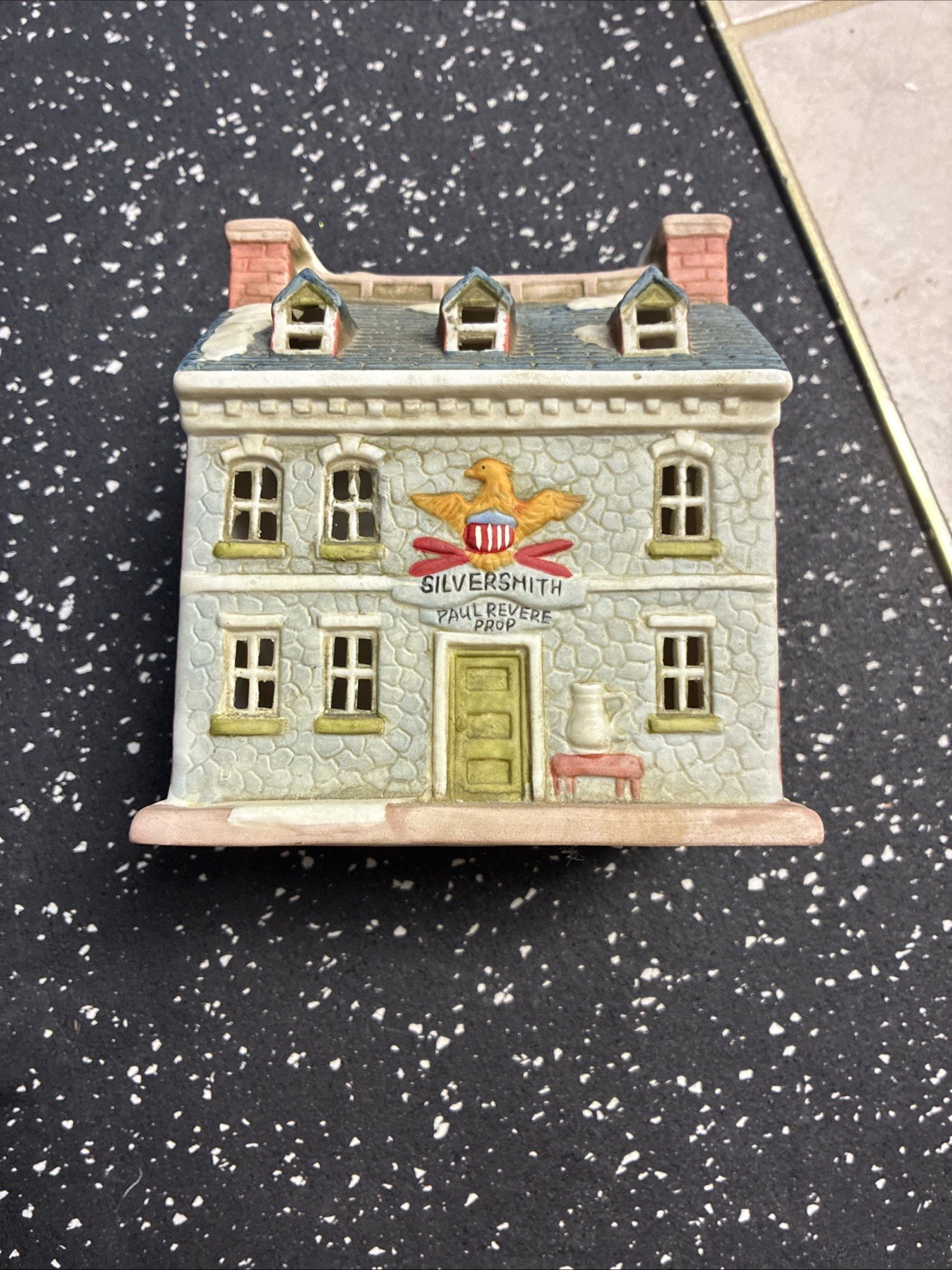 1989 Colonial America Collection Illuminated Silversmith Shop In Original Box