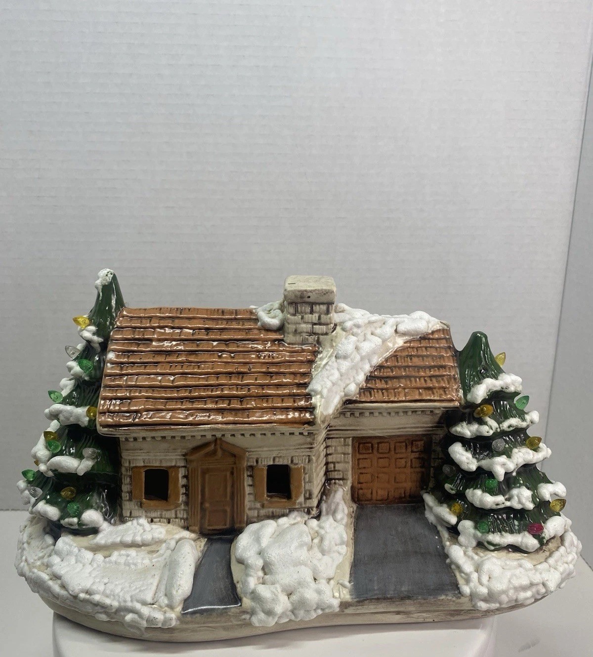 Vintage Christmas Village House Hobbyist Piece House With Trees No Light Cord
