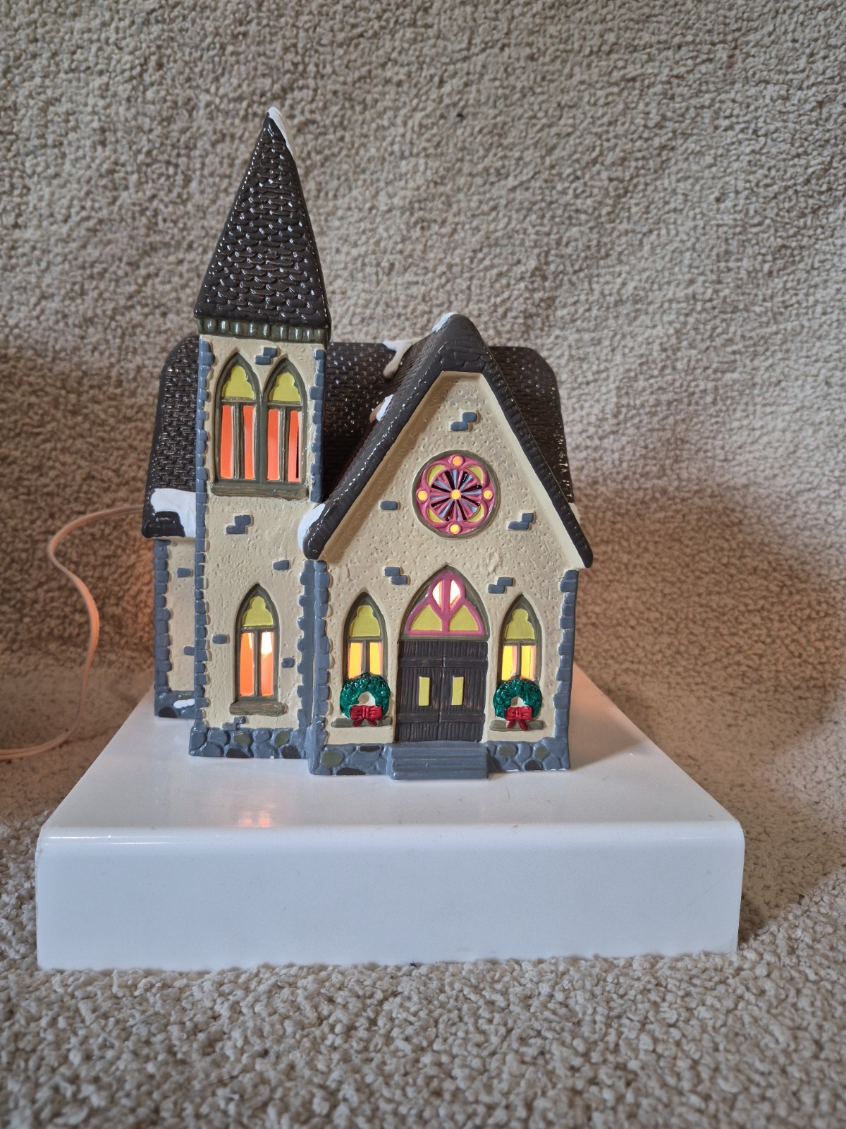 Department 56 Original Snow Village – Redeemer Church #5127-6 – Retired Lights