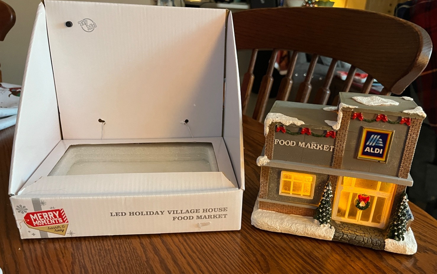 LED holiday village house food market ALDI store