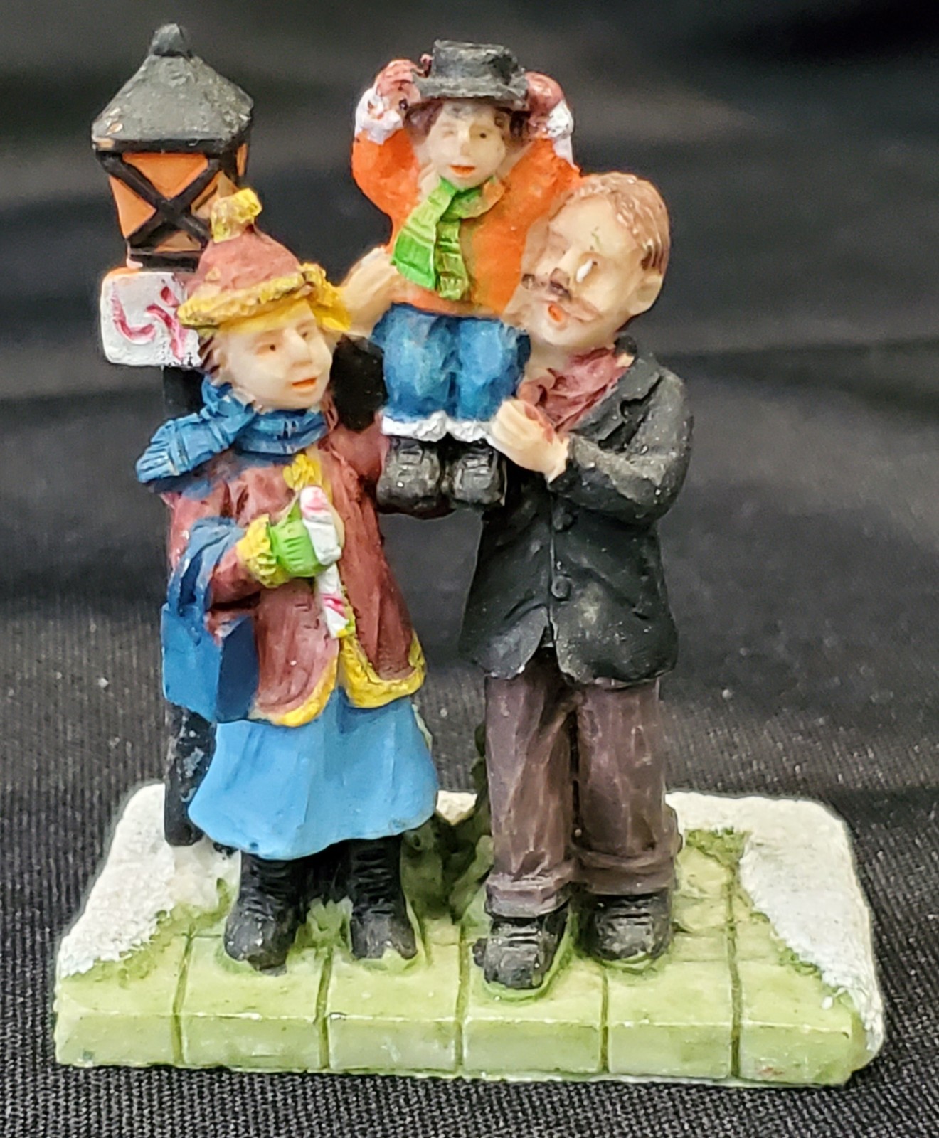TINY TIM A Christmas Carol village figurine Bob Cratchit family by lamppost
