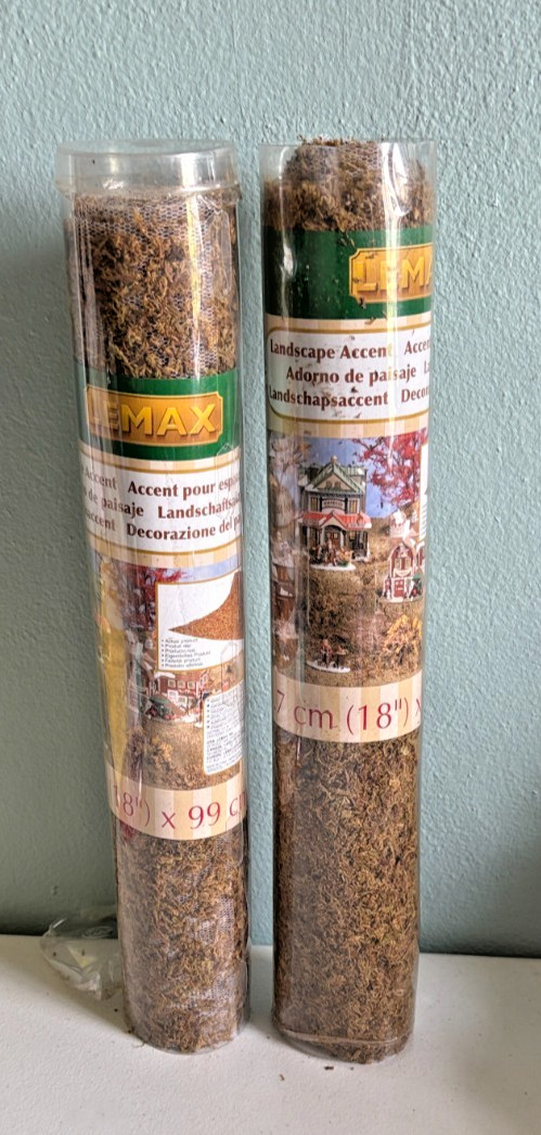 2 Rolls Lemax Brown Landscape Accent Natural Moss Finish 18” x 39” Each