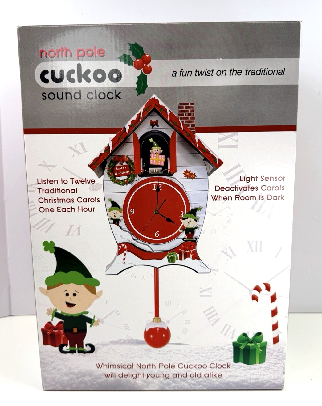 Santa’s North Pole Workshop Cuckoo Carol Sound Clock