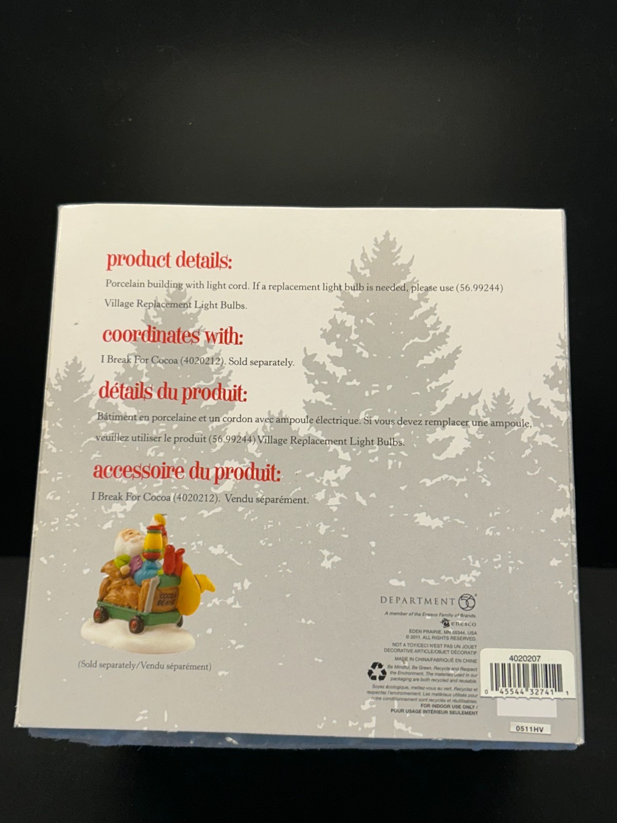 🎅 Dept 56 #4020207 Santa’s Hot Cocoa Café” North Pole Series Sweet Shop