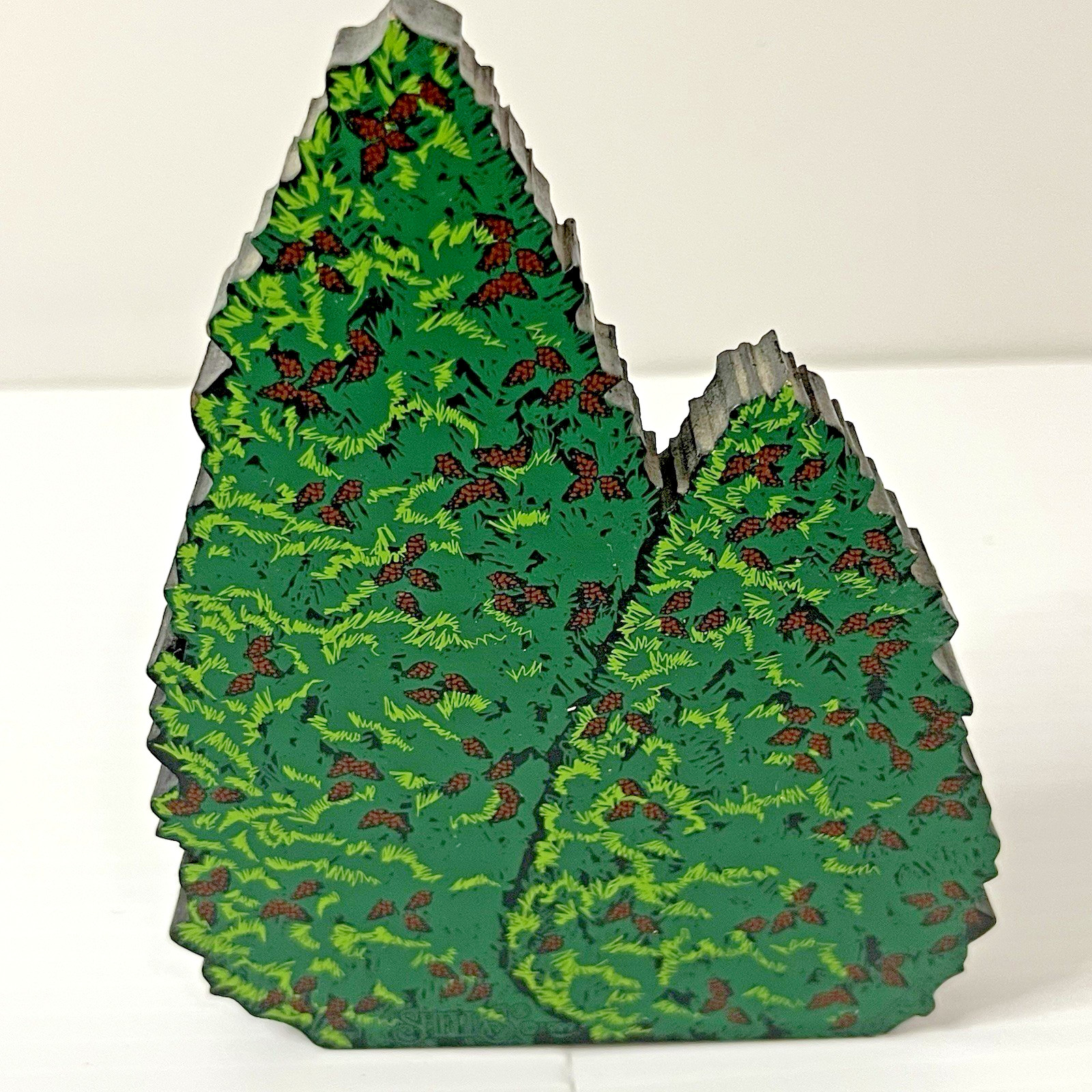 Holly Pine Tree Lot 6 Shelia’s Collectibles 3-D Shelf Sitter Vintage