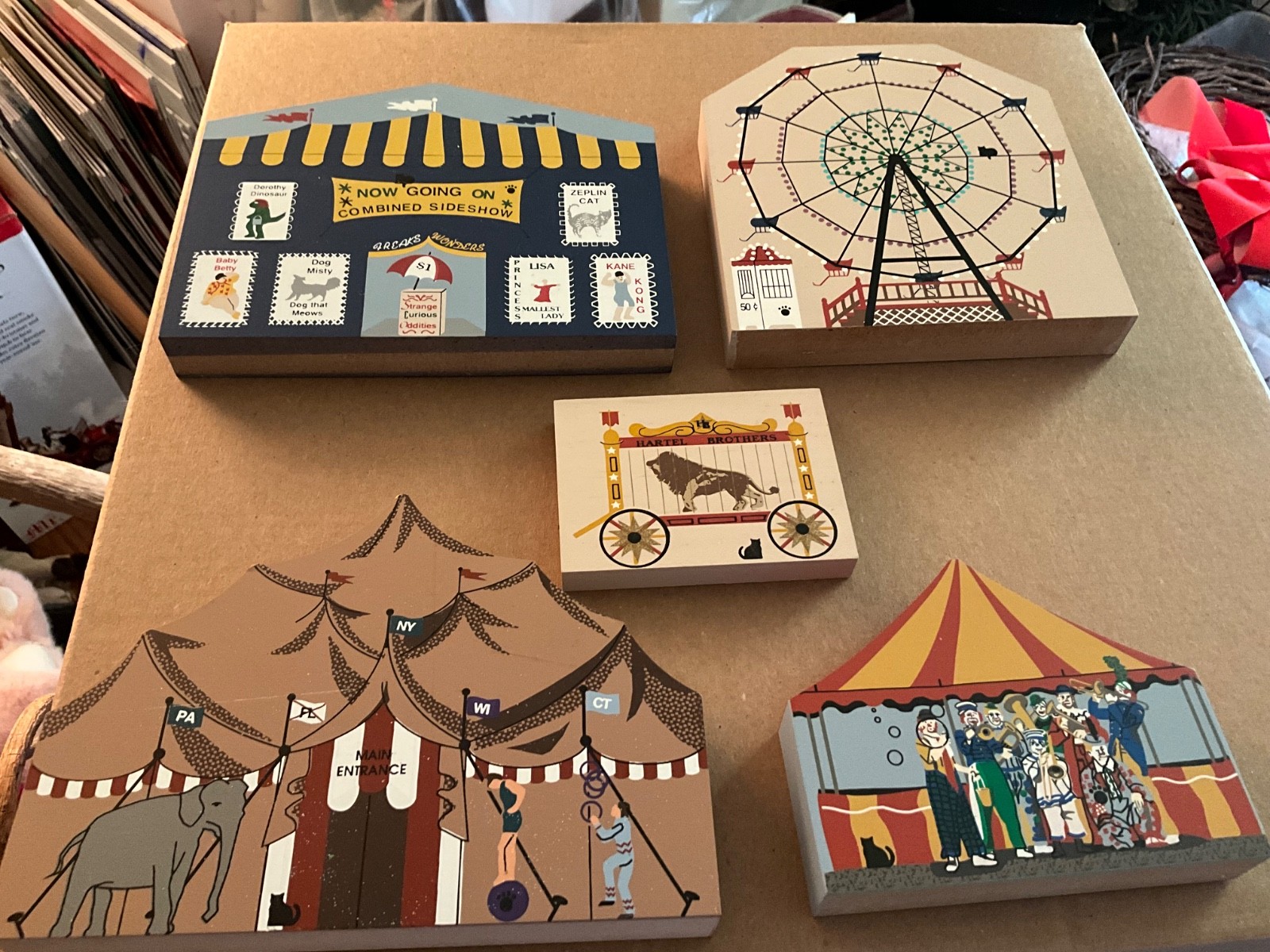 Cat’s Meow Circus Series Ferris Wheel, Clowns, Big Top, Sideshow and Lion – New