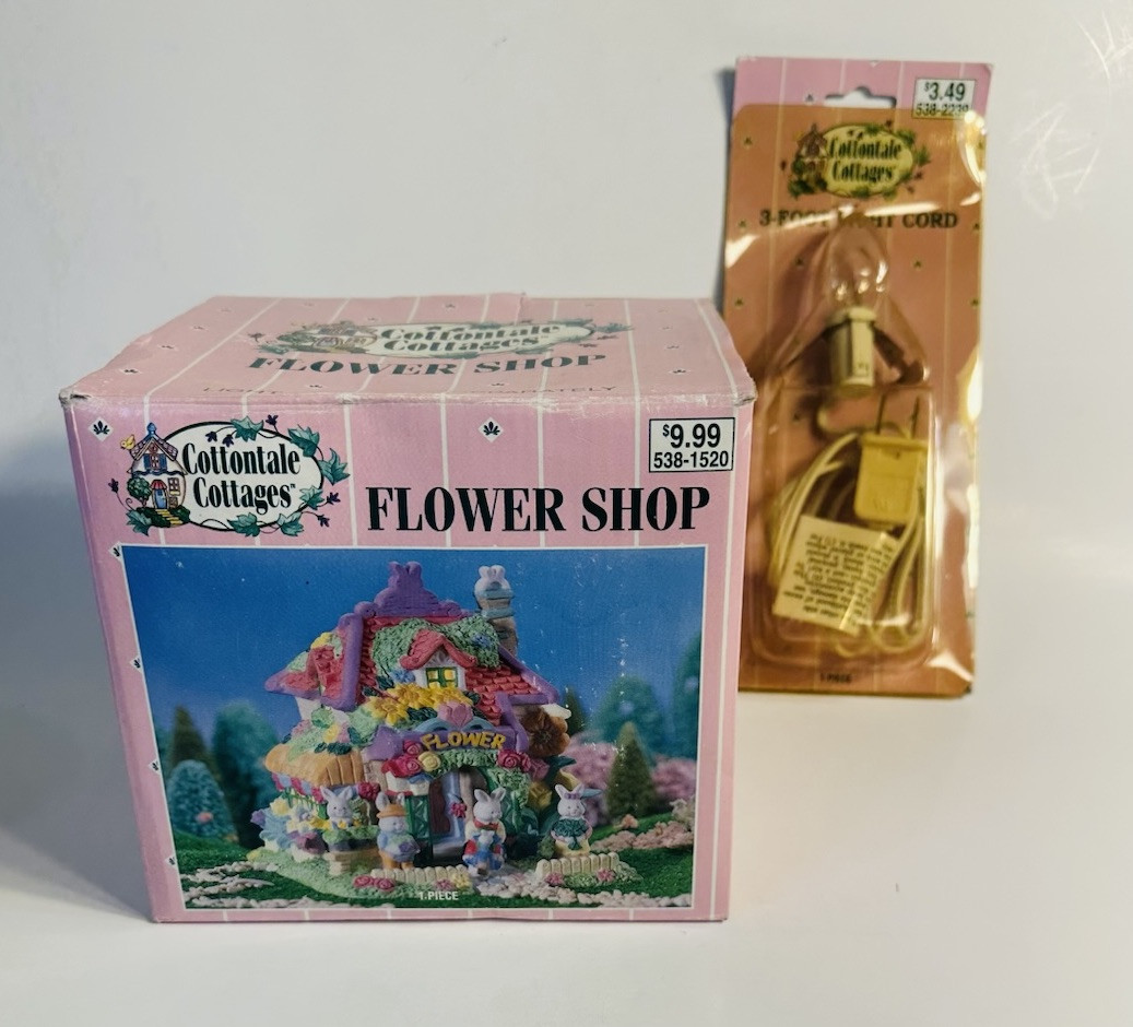 Cottontale Cottages Flower Shop With 3 Ft Light Cord JO-ANN Porcelain Easter