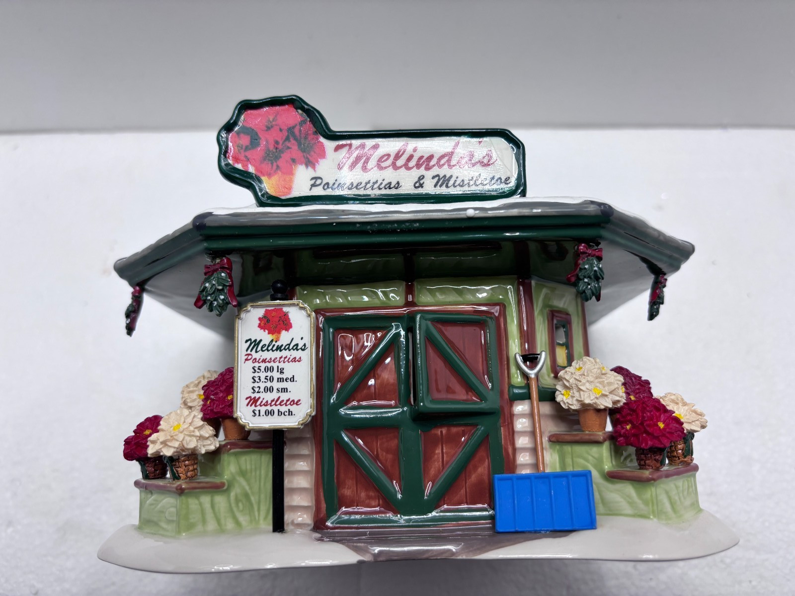 Dept 56 – Snow Village – Melinda’s Poinsettias & Mistletoe #4025319 SIGNED