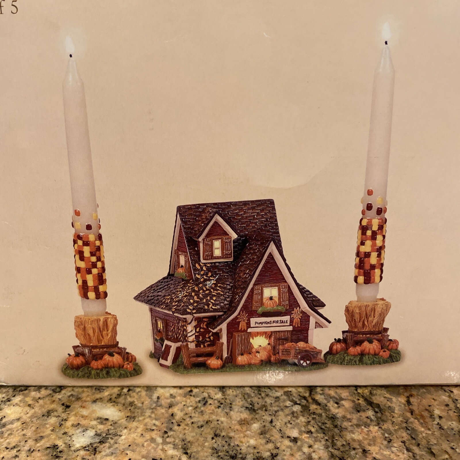 2001 Department 56 Thanksgiving Lighted House Lights Work (Original Candles)