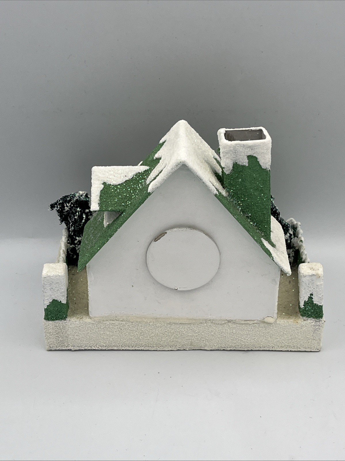 Christopher Radko Shiny Brite Green and White Putz House
