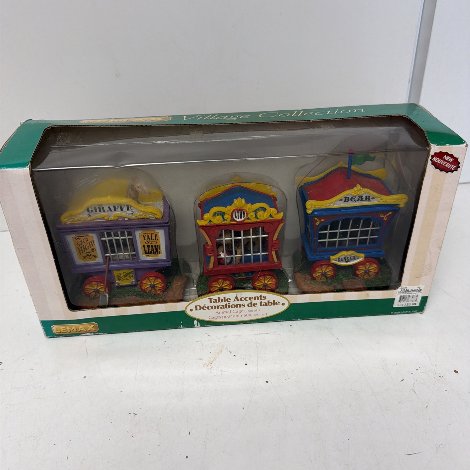 Vintage 2006 Lemax Village Collection Animal Cages Circus Wagons Table Accents