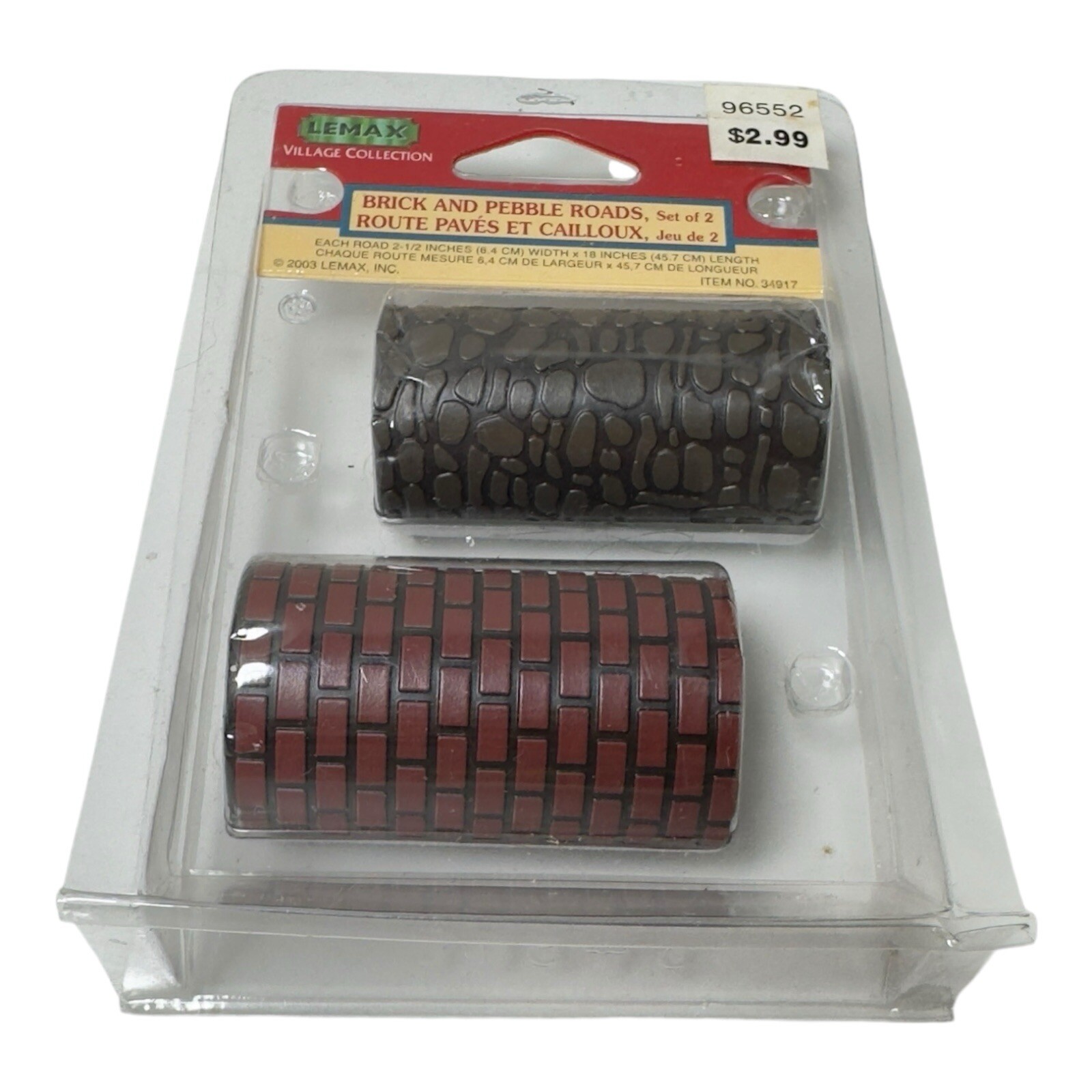 Lemax Roads Accessories Christmas Village 2 Red Brick Gray Cobblestone Pebble