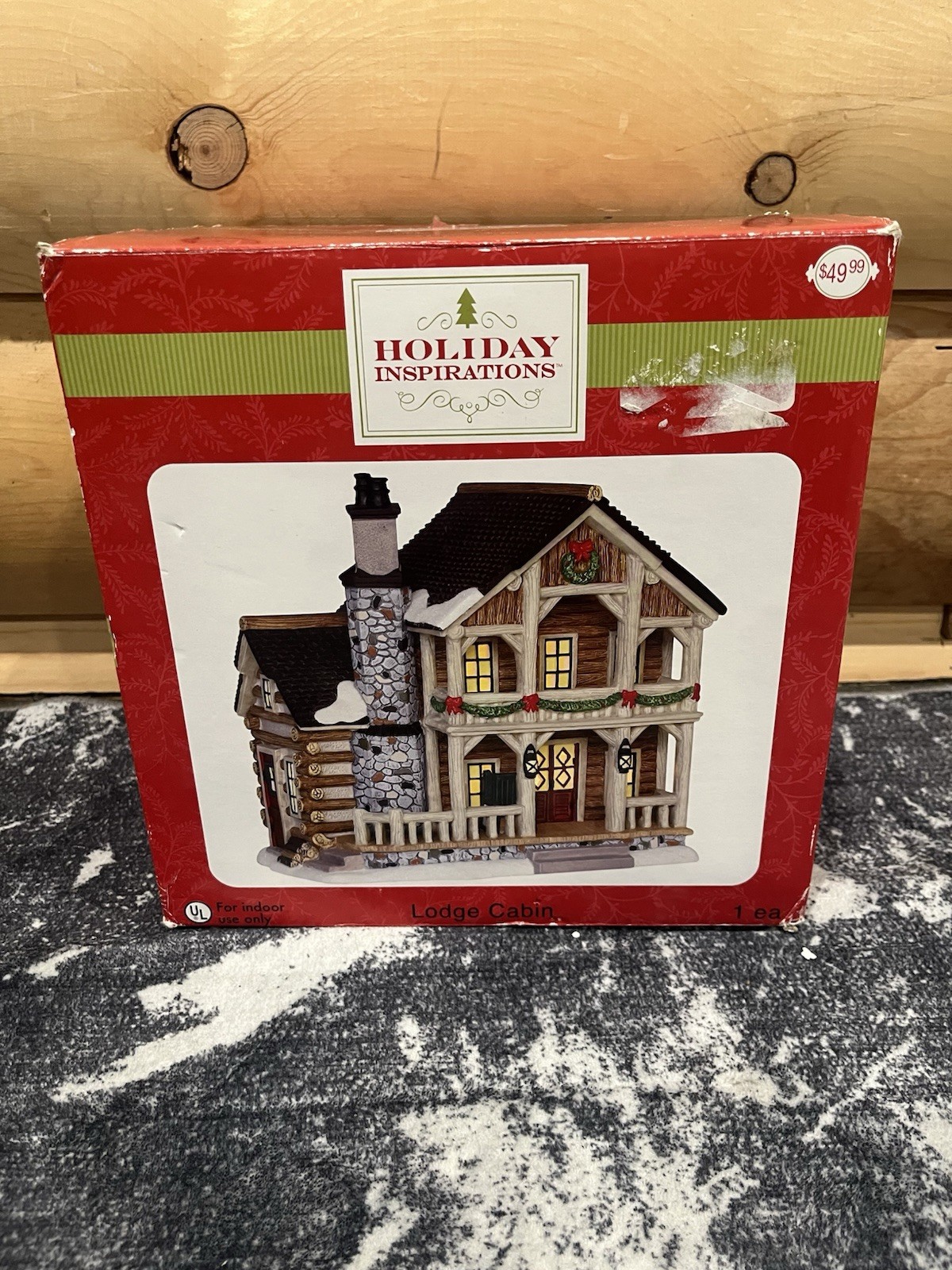 Holiday Inspirations Porcelain Lodge Cabin /w Box