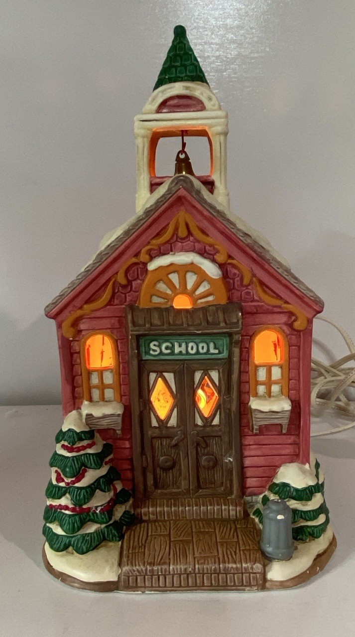 Lefton School House Christmas Colonial Village 1991 07960 No Light Kit
