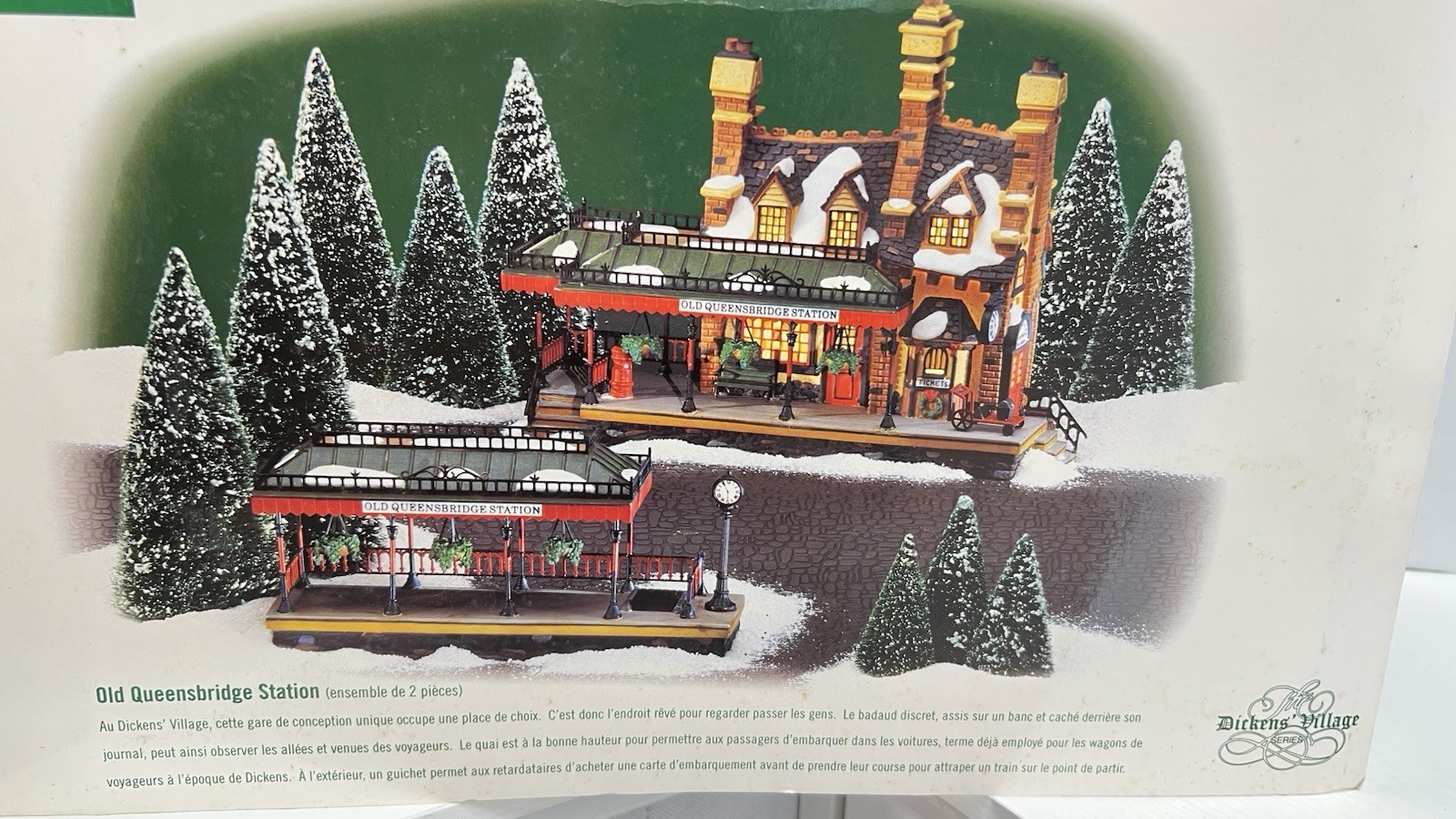 Dept 56 Dickens Village Series “Old Queensbridge Station” Retired Excellent