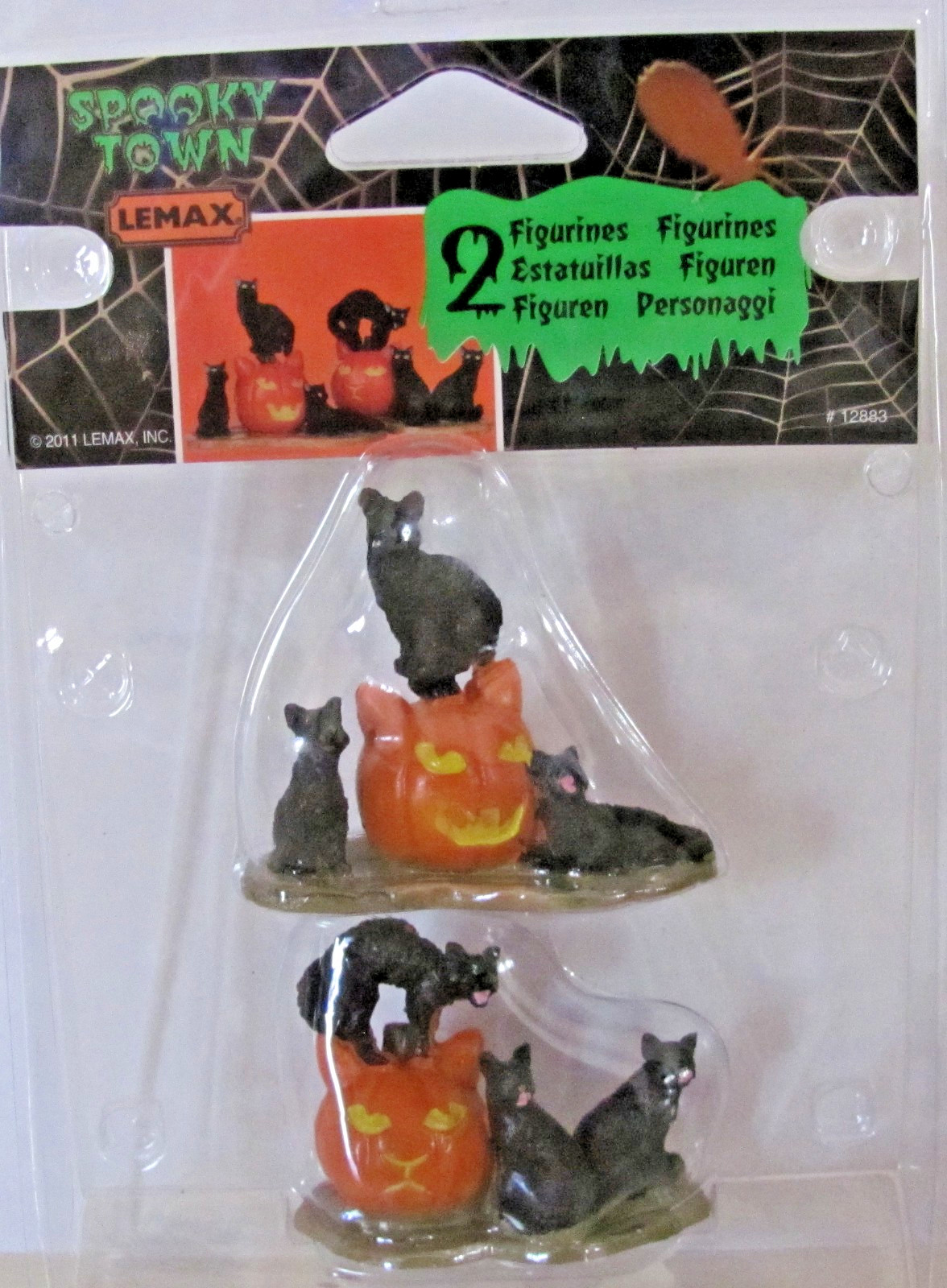 Lemax Spooky Town Figurines – Halloween Cats, Set Of 2 #12883