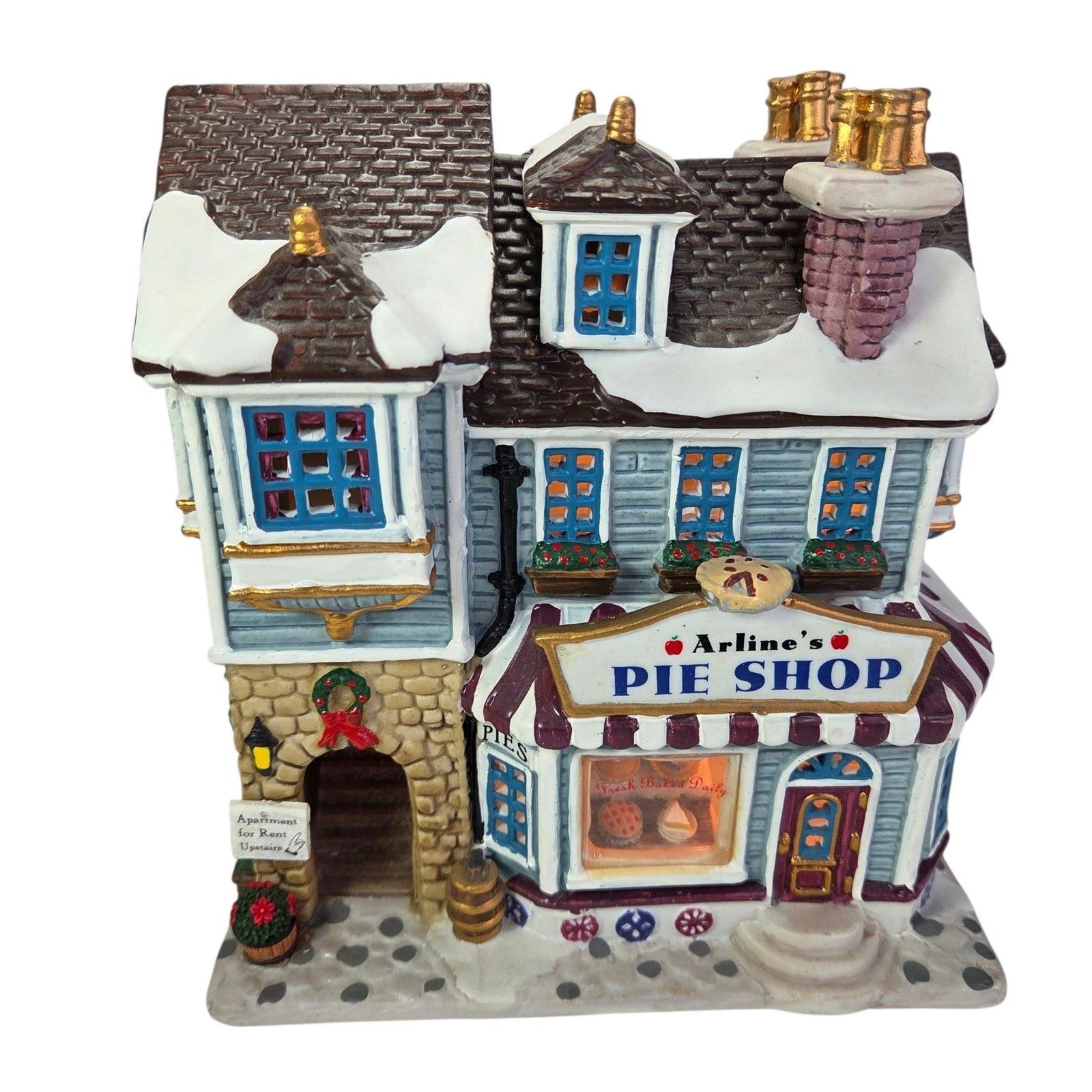Lemax Plymouth Corners Arlines Pie Shop Lighted Christmas Village House 2002 Vtg