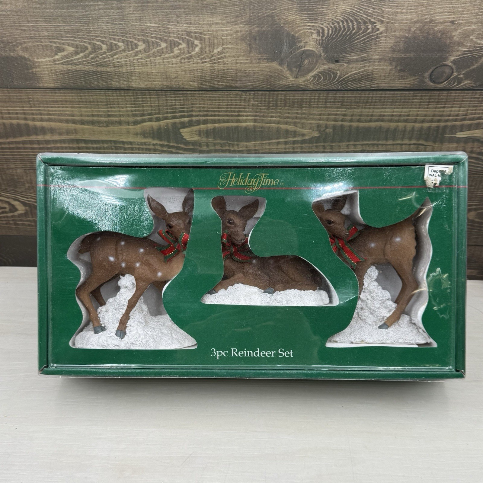 Holiday Time 3 Piece Deer Reindeer Set Christmas Centerpiece