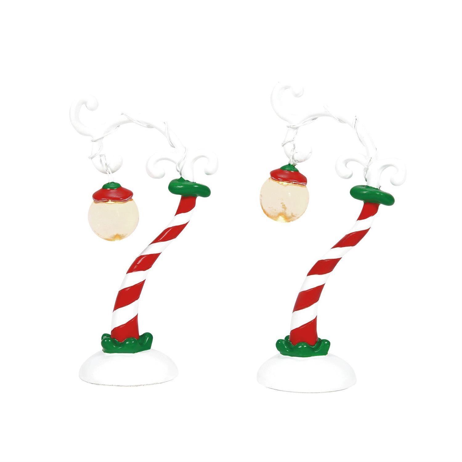 Department 56 Grinch Village Accessory Grinch Streetlights Set of 2 6014705