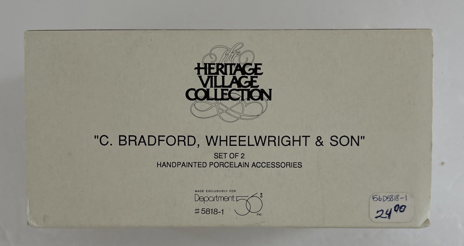 Dept 56 Dickens Village Accessory “C. Bradford Wheelwright & Son” #58181 Retired