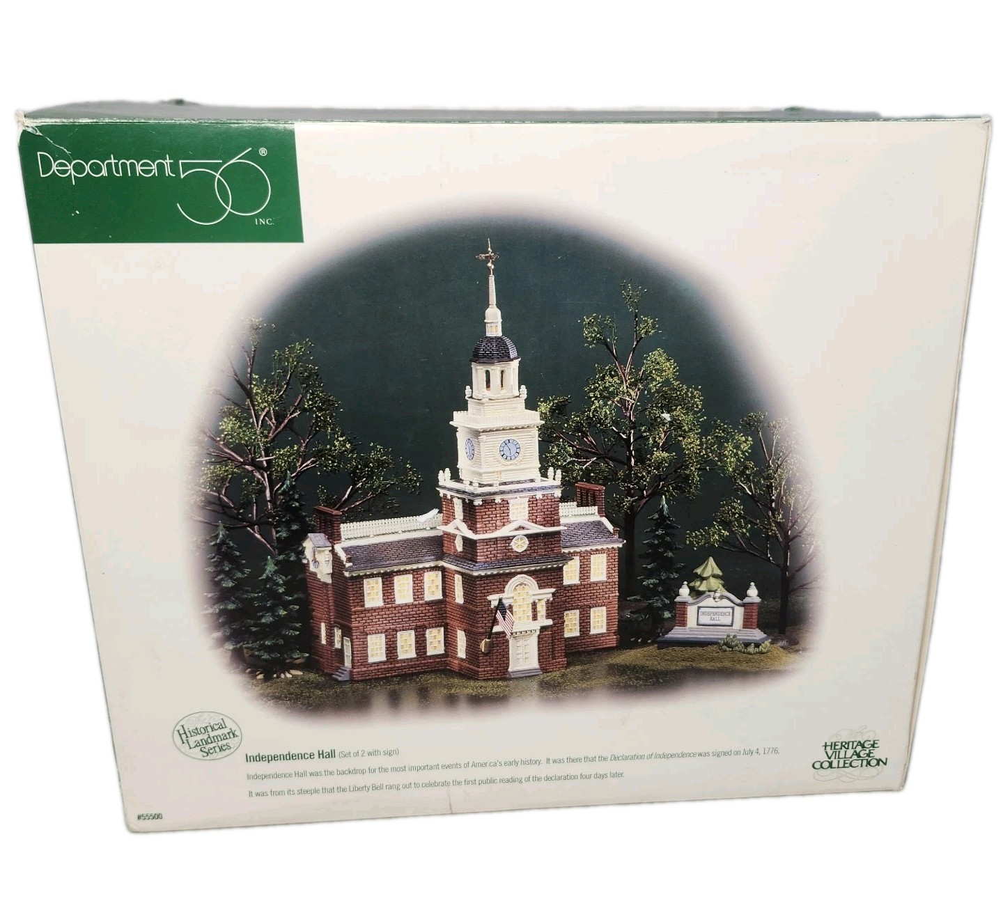 Dept 56 Independence Hall Historical Landmark Series Summer 4th of July Village