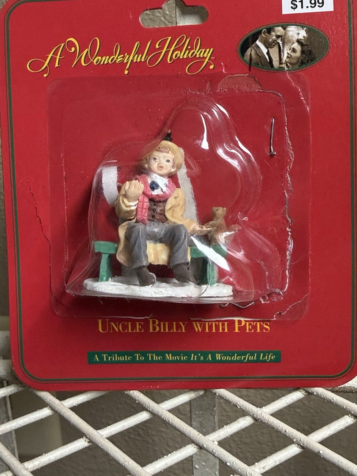 A Wonderful Life Holiday Village Uncle Billy With Pets Figure