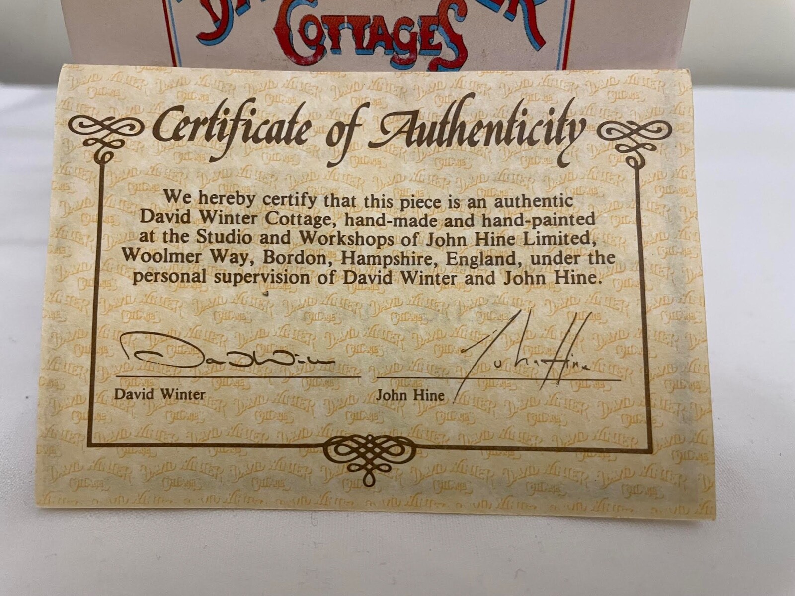 David Winter Cottages 1982 Cotswold Cottage Box & COA Vintage