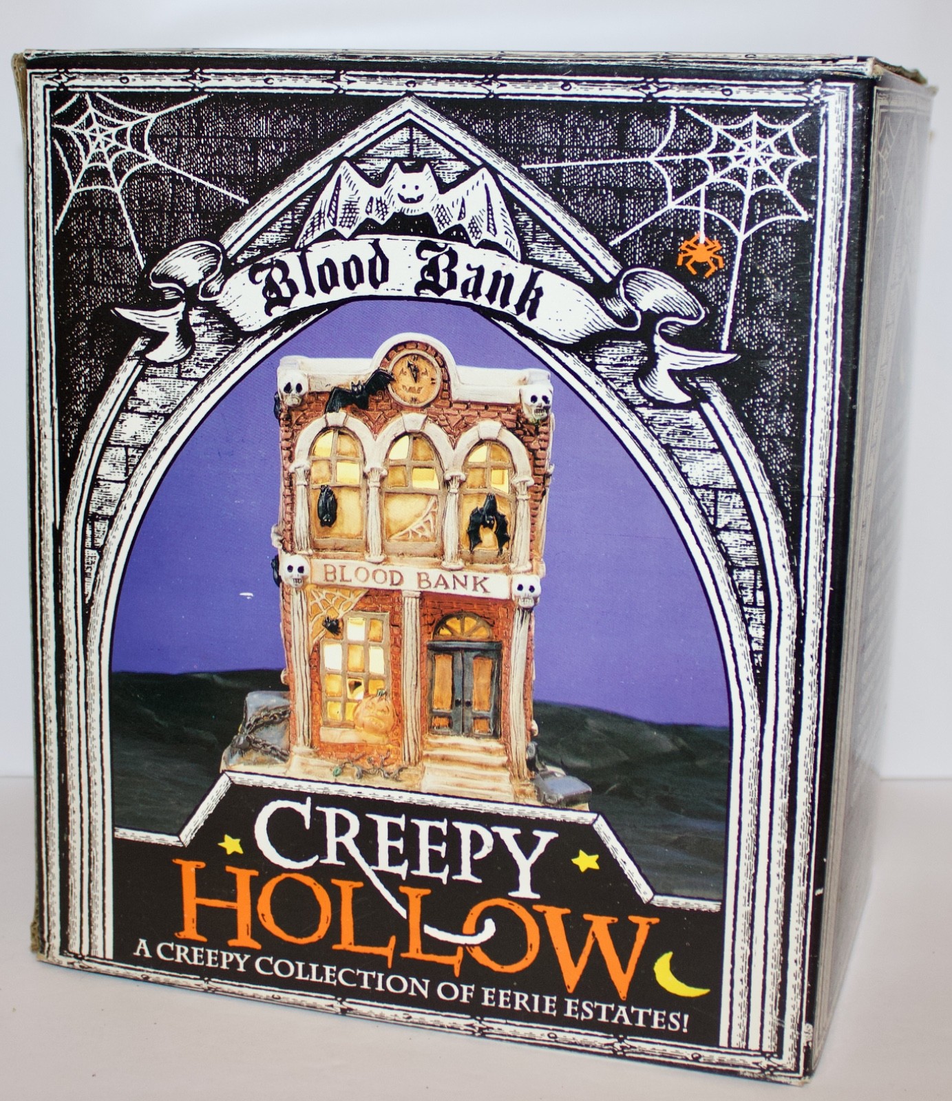 CREEPY HOLLOW – PORCELAIN LIGHTED BLOOD BANK BUILDING – MIDWEST OF CANNON FALLS
